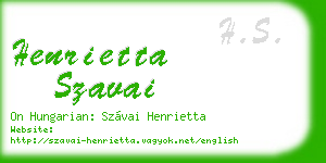 henrietta szavai business card